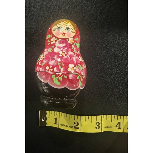Hand-Painted Russian Nesting Dolls Set  5 Pieces Bright Floral Design Vintage - Picture 9 of 11